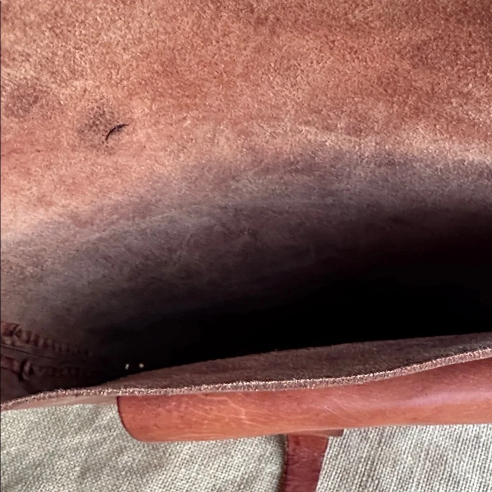 Vintage Brown Leather Handmade Joy Bag Woven Unisex Crossbody messenger Boho
